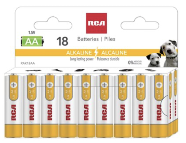 RCA Alkaline “AA” Batteries ~ 18/pack